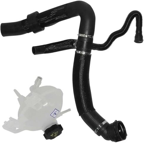 Engine Radiator Coolant Reservoir Expansion Tank and Coolant Outlet Hose Compatible with Jeep Renegade 2015-2021 Compass 2017-2022 2.4L Replaces 68380330AB 68380330AA 68249896AC 603841 603-841 in Saudi Arabia