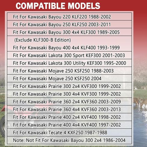 Fuel Tank Cap Fit for 1988-2011 Kawasaki Bayou 220 250 300 400, 2001-2003 Lakota 300, 1997-2013 Prairie 300 400 360 Replace 51048-1133 51048-1129 51048-1127 51048-1090, with Black Tube in Saudi Arabia