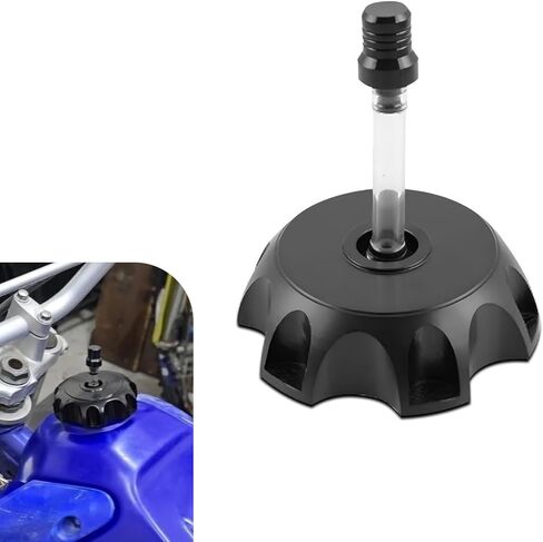Dirt Bike Gas Cap Cove, Aluminum Alloy Leakproof Fuel Tank Cap with Breather Valve, Dirt Bike Accessories, Compatible with 50cc 70cc 90cc 110cc 125cc 140cc 150cc 160cc (Black) in Saudi Arabia