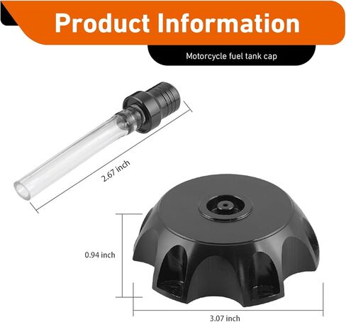 Dirt Bike Gas Cap Cove, Aluminum Alloy Leakproof Fuel Tank Cap with Breather Valve, Dirt Bike Accessories, Compatible with 50cc 70cc 90cc 110cc 125cc 140cc 150cc 160cc (Black) in Saudi Arabia