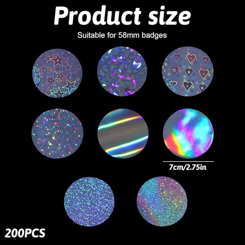 200 PCS Clear Badge Protective Film, 2.25 Inch Button Maker Supplies Plastic Badges Protective Films DIY Round Badge Buttons Making Parts for Arts Crafts Supplies, 2.25 Inch 58mm Button Maker Machine in Kuwait