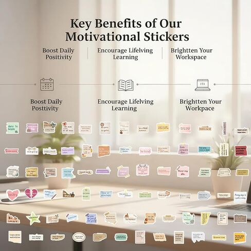 3D Daily Striver Affirmation Stickers, 100PCS in Saudi Arabia