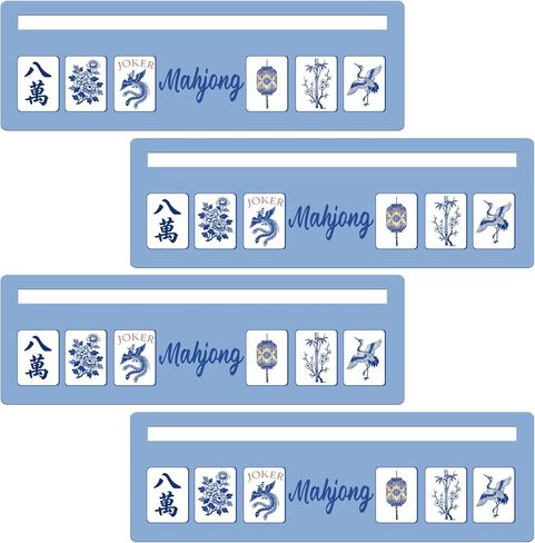 دليل بطاقة TheClover Mahjong Line Finder 4 قطع - بطاقات قارئ خط Mahjong لحفلات المنافسة الليلية، ملحقات هدايا العشاق للمبتدئين، هدايا قماش قطني ملونة للنساء اللاعبات in Kuwait