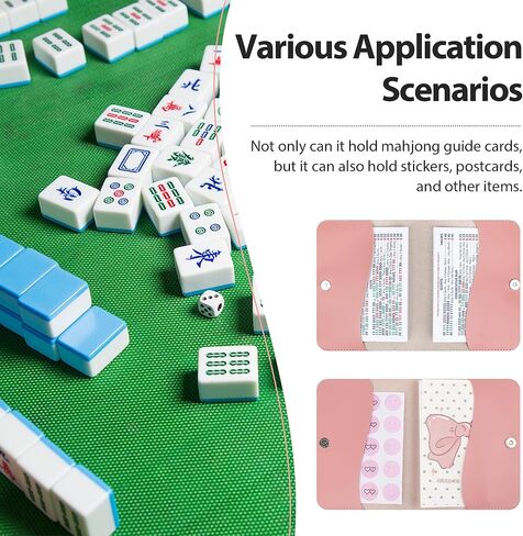 أكمام بطاقات Catcan Mahjong، عبوتان بمقاس 11.38 × 7.08 بوصة منظم بطاقات قاعدة محمول مع إغلاق سريع، يحمل بطاقات قاعدة متعددة in Kuwait