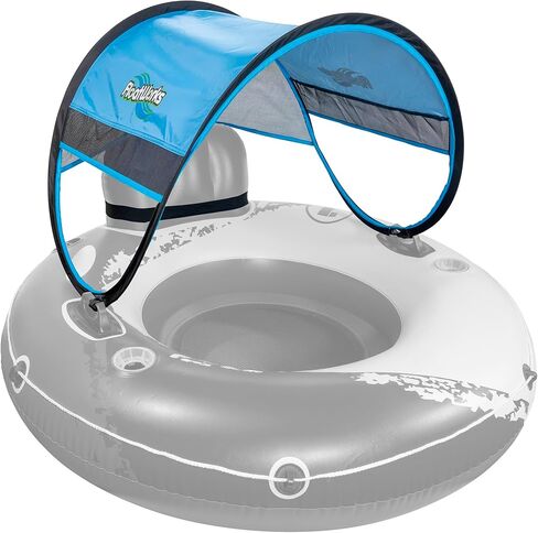 Universal River Tube Shade By Floatworks. Fits Most Brands of Large River Tubes with Two Handles and Inflatable Headrest Such As The INTEX River Run Tube. Attaches in Seconds. Tube NOT Included in Saudi Arabia