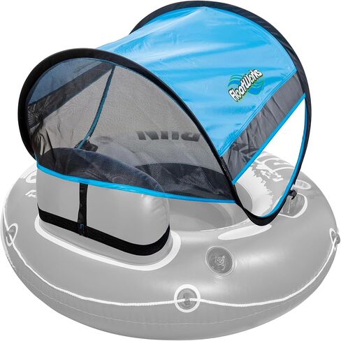 Universal River Tube Shade By Floatworks. Fits Most Brands of Large River Tubes with Two Handles and Inflatable Headrest Such As The INTEX River Run Tube. Attaches in Seconds. Tube NOT Included in Saudi Arabia