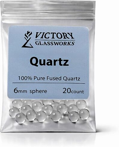 Victory Glassworks™ Clear Quartz Balls (6mm Pack of 20), Optical Grade Fused Silica Glass Spheres for Jewelry Making, Crafts, Boiling Stones, No Hole in Saudi Arabia