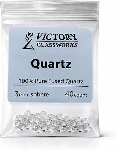 Victory Glassworks™ Clear Quartz Balls (6mm Pack of 20), Optical Grade Fused Silica Glass Spheres for Jewelry Making, Crafts, Boiling Stones, No Hole in Saudi Arabia