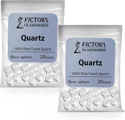 Victory Glassworks™ Clear Quartz Balls (6mm Pack of 20), Optical Grade Fused Silica Glass Spheres for Jewelry Making, Crafts, Boiling Stones, No Hole in Saudi Arabia