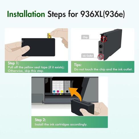 936 936XL 9125e 9120e Ink Cartridges Combo Pack：Replacement for HP 936e 936 Ink Cartridges for HP OfficeJet Pro 9125e 9120e 9730e 9130 9135e 9122e 9128e 9110b 9120b 9130e Printers (4 Pack in Saudi Arabia