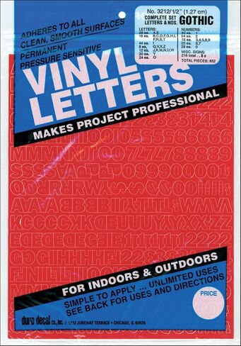 Duro 1/2-Inch Gothic Vinyl Letters and Numbers Set Red in Saudi Arabia