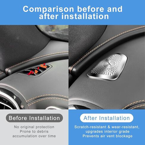 2 Packs Dashboard Air Vent Covers for Mercedes Benz GLC 260L/300L 2023-2026, Stainless Steel Scratch & Wear Resistant Interior Accessories (Silver) in Saudi Arabia