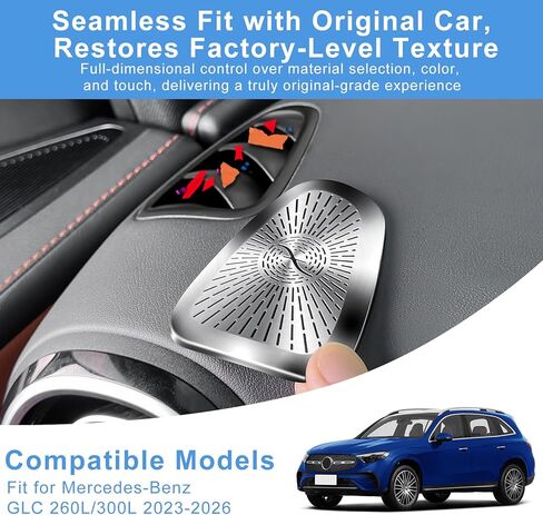 2 Packs Dashboard Air Vent Covers for Mercedes Benz GLC 260L/300L 2023-2026, Stainless Steel Scratch & Wear Resistant Interior Accessories (Silver) in Saudi Arabia