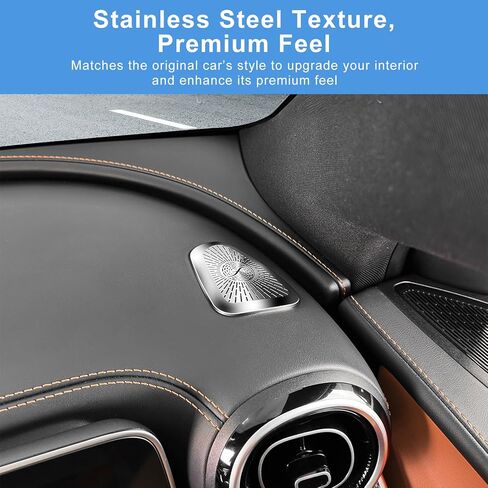 2 Packs Dashboard Air Vent Covers for Mercedes Benz GLC 260L/300L 2023-2026, Stainless Steel Scratch & Wear Resistant Interior Accessories (Silver) in Saudi Arabia