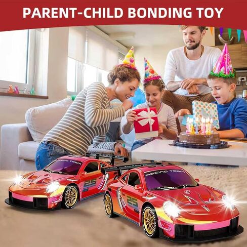RC Drift Car,1:24 Scale Remote Control Vehicle for Kids,20KM/H 4WD High Speed RC Cars with LED Lights,2 Batteries & Drift Tires Racing Toy for Adults,Kids,Boys and Girls in Kuwait