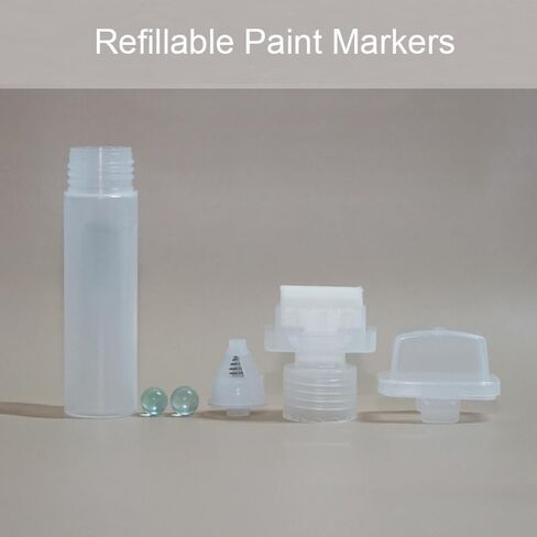 4 Pieces Refillable Paint Pen 30mm Large Tips Empty Paint Markers Bottle Clear Fillable Paint Pens for Touch-up for Furniture Decoration, Acrylic Painting, Crafts and Graffiti. in Saudi Arabia