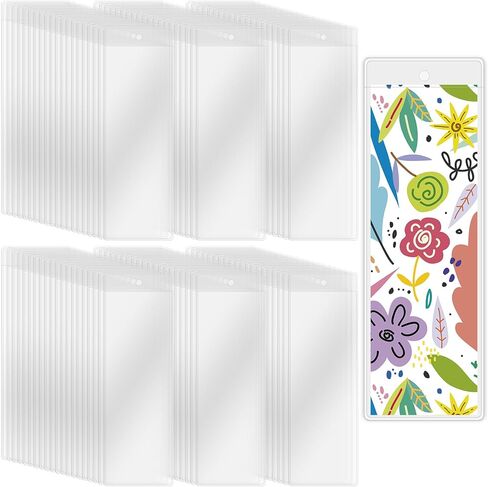 DSYIL 120 PCS Bookmark Sleeves Clear for 2 x 6 Inch Bookmarks, Plastic Bookmark Holder for DIY Book Mark Making and Protection in Saudi Arabia