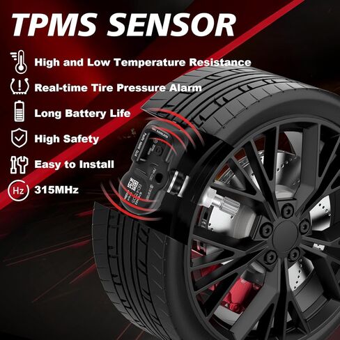 مستشعر مراقبة ضغط الإطارات المبرمج مسبقًا 315 ميجا هرتز مستشعر TPMS متوافق مع Toyota 2012-2019 Camry 2014-2019 Highlander، من أجل Lexus Scion Subaru 4PCS استبدال 4260706020 PMV-C010 in Kuwait