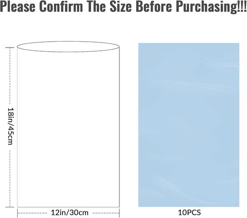 Yeumk Shrink Wrap Bags for Christmas Gift Baskets 12x18 Inches 10 Pack Clear Cellophane PVC Heat Shrink Bags for Gift Wrapping Halloween Easter Valentine's Day Mother's Day in Kuwait
