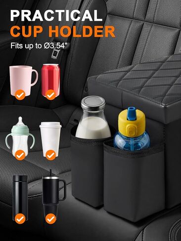 Car Seat Organizer Compatible with 2019-2026 Kia Telluride/Subaru Ascent 7 Seater, Car Seat Aisle Storage Box with 9.5L Leakproof Cooler Bag, Foldable Backseat Console Bin for Family Travel in Saudi Arabia