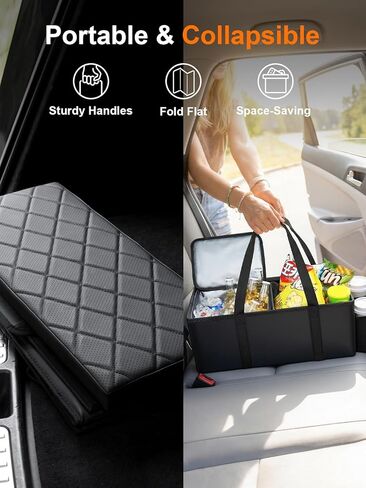 Car Seat Organizer Compatible with 2019-2026 Kia Telluride/Subaru Ascent 7 Seater, Car Seat Aisle Storage Box with 9.5L Leakproof Cooler Bag, Foldable Backseat Console Bin for Family Travel in Saudi Arabia
