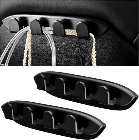 2 PCS Car Seat Hooks for Model 3 Y X, Multifunctional Auto Headrest Storage Organizer Purse Hanger, Vehicle Seat Back Storage Hook for Handbag Backpack Grocery, Car Accessories in Saudi Arabia