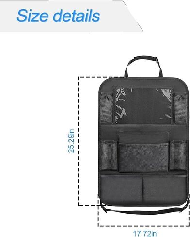 2Pack Car Seat Back Organizer, Kick Mats Backseat Car Storage with Touch Screen Tablet Holder, Waterproof Car Back Seat Protector for Kids, Vehicle Back Seat Organizer for Travel Accessories in Saudi Arabia