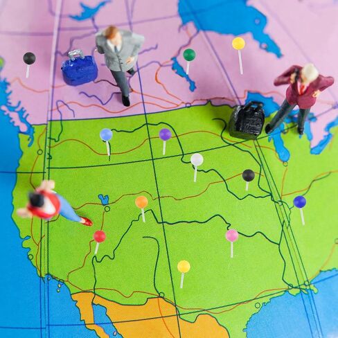 1000 Pcs Multi-Color Push Pins, Map Pins for Travel Map, 1/8" Small Map Tacks with Plastic Beads Head for Cork Board, World Map Pin Board, Bulletin Board, Fabric Marking, Craft, Office in Saudi Arabia