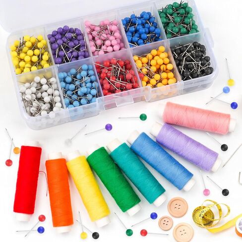 1000 Pcs Multi-Color Push Pins, Map Pins for Travel Map, 1/8" Small Map Tacks with Plastic Beads Head for Cork Board, World Map Pin Board, Bulletin Board, Fabric Marking, Craft, Office in Saudi Arabia