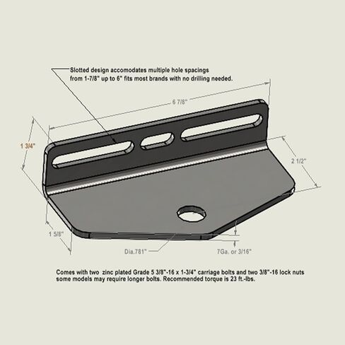 Universal Trailer Hitch for Riding/Zero Turn Lawnmowers (RHA-003-B) - with 1-7/8" Hitch Ball in Kuwait