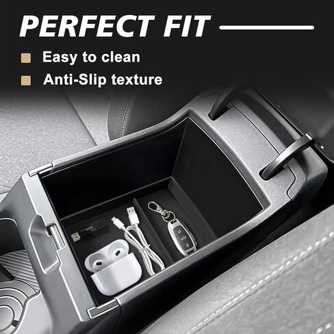 Muslogy Center Console Organizer & Cup Holder Insert Compatible with 2025 2026 Kia K4 Accessories Middle Console Bottom Rubber Divider Tray, Non-Slip Silicone Drink Stopper 2PCS Set in Kuwait