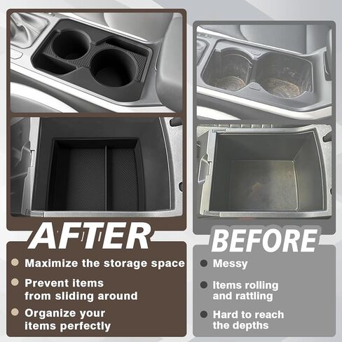Muslogy Center Console Organizer & Cup Holder Insert Compatible with 2025 2026 Kia K4 Accessories Middle Console Bottom Rubber Divider Tray, Non-Slip Silicone Drink Stopper 2PCS Set in Kuwait