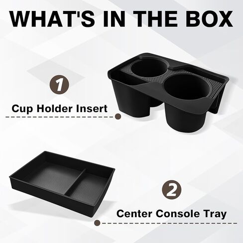 Muslogy Center Console Organizer & Cup Holder Insert Compatible with 2025 2026 Kia K4 Accessories Middle Console Bottom Rubber Divider Tray, Non-Slip Silicone Drink Stopper 2PCS Set in Kuwait