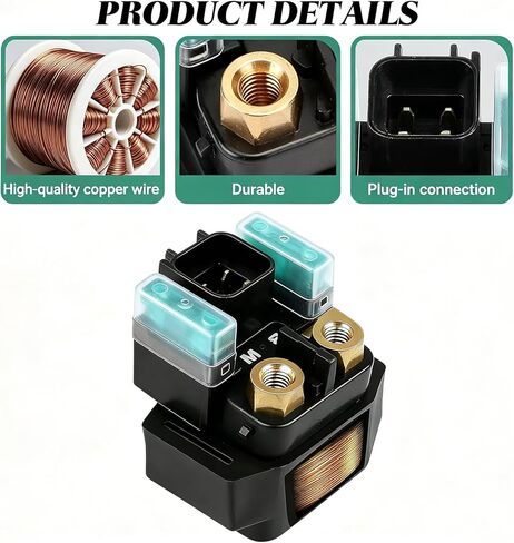 Starter Solenoid Relay, Plug and Play Starter Solenoid Compatible with Most Yamaha ATV YFM 350 400 450 660 - Raptor Grizzly Kodiak Wolverine Big Bear Starter Solenoid in Kuwait