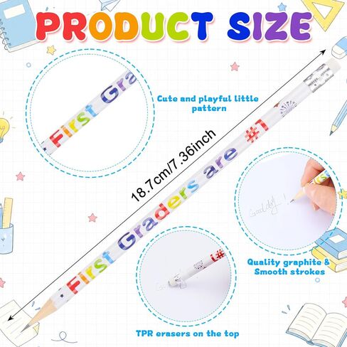 30Pcs 1st Graders Motivational Pencils with Erasers 1st Graders Are #1 Inspirational First Day of School Pencils Back to School Supplies for Students Classroom Reward End of Year Graduation Gifts in Saudi Arabia