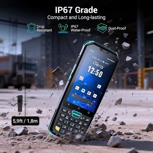Android 13 Barcode Scanner PDA: HS7 Scan Engine 26-Key Keypad 4" Touch Screen MTK 2.0GHz CPU IP67 Rugged 5100mAh Battery for Warehouse Logistics Industrial Use P400 in Saudi Arabia