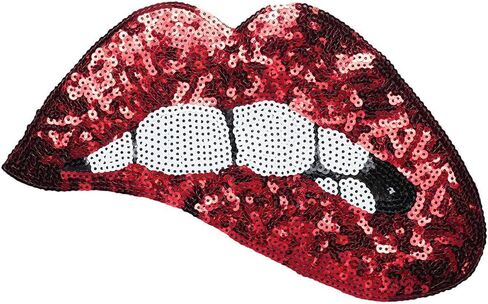 1 x Large Lips Sequin Hot Melt Patch Clothes Bag Wrap Decoration in Saudi Arabia