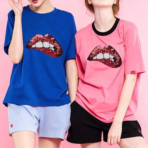 1 x Large Lips Sequin Hot Melt Patch Clothes Bag Wrap Decoration in Saudi Arabia