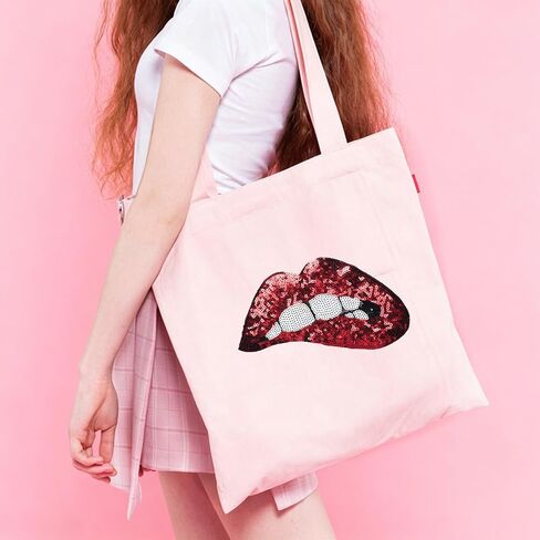 1 x Large Lips Sequin Hot Melt Patch Clothes Bag Wrap Decoration in Saudi Arabia