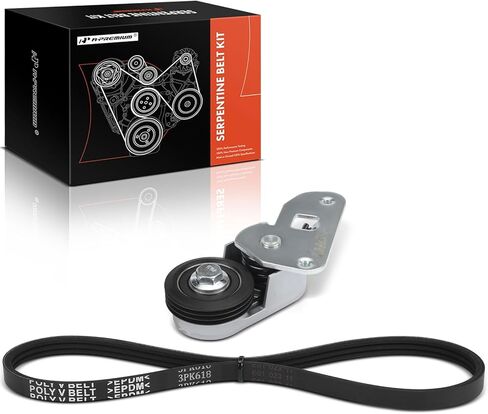 A-Premium Engine Serpentine Belt Drive Kit with Tensioner Compatible with Buick Lucerne 2006-2011 & Cadillac DTS 2006-2011, DeVille, Eldorado, Seville & Oldsmobile Aurora & Pontiac Bonneville in Kuwait