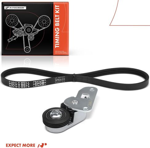A-Premium Engine Serpentine Belt Drive Kit with Tensioner Compatible with Buick Lucerne 2006-2011 & Cadillac DTS 2006-2011, DeVille, Eldorado, Seville & Oldsmobile Aurora & Pontiac Bonneville in Kuwait