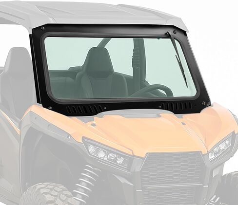 ECOTRIC Front Windshield Compatible with 2020-Up Kawasaki Teryx KRX 1000 UTV Full Glass Windscreen W/Wiper, Vented Holes Powder Coated Steel in Kuwait