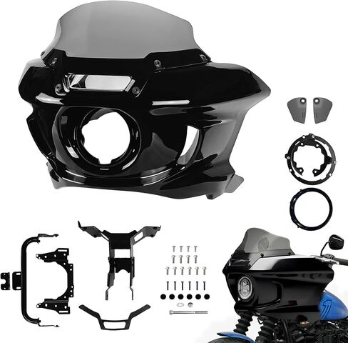 Club Style ST Front Fairing w/ 7" Light Smoke Windshield for Harley Softail Street Bob FXBB FXBBS 2018-2024, Softail Standard FXST 2020-2024, 5.75" Headlight Cowl & Mounting Kit in Kuwait