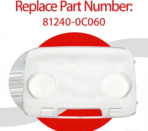 Reading Dome Assembly Light Cover for Toyota Tundra 2007-2021 Sequoia 2008-2021,Overhead Console Reading Light Lens Replaces 81240-0C060 in Saudi Arabia