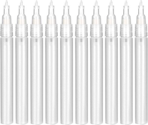 Refillable Paint Markers 0.7mm Extra Fine Tips - Clear Watercolor Brush Pens for Acrylic Permanent Paint Empty Markers for Watercolor Painting, Doodling, and DIY Art (Extra Fine Tip - 0.7mm, 10) in Saudi Arabia