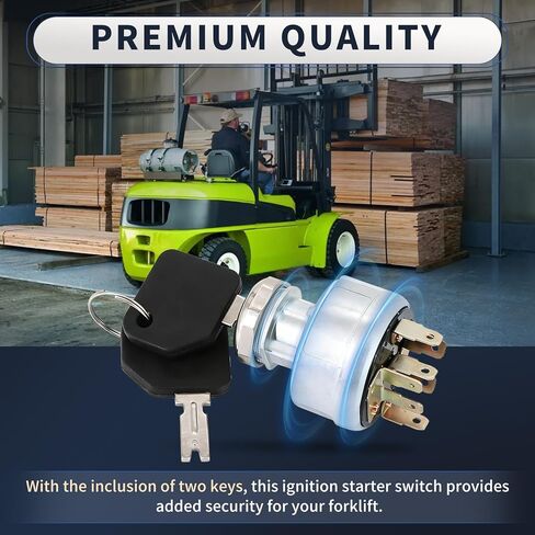 4292483 Starter Ignition Switch w/ 2 Keys Compatible with Clark Forklifts POLLAK 31-297 Hyster TO015B Lift Truck 2782017 in Kuwait