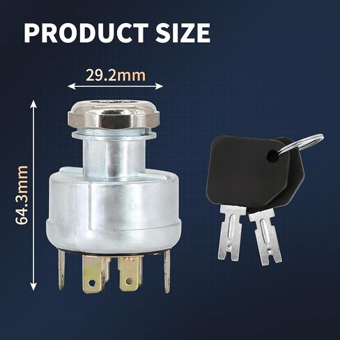 4292483 Starter Ignition Switch w/ 2 Keys Compatible with Clark Forklifts POLLAK 31-297 Hyster TO015B Lift Truck 2782017 in Kuwait
