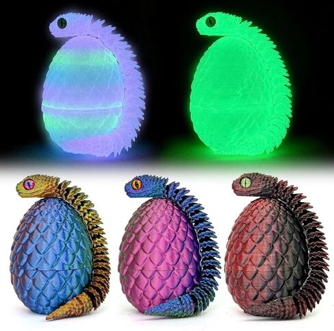 5PCS 3D Printed Snake with Egg - Prefilled Easter Eggs Basket Stuffers, Snake Egg with Snake, 3D Printed Animals Toy, Cute Desk Decor, Animals Decor for Kids (Multicolor1-5PCS) in Saudi Arabia