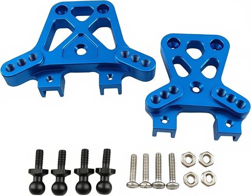 Aluminum Front & Rear Shock Tower Set for 1/18 LaTrax Teton Desert Prerunner 4WD RC Car, Metal Damper Stay Upgrade, Replacement Part #7637 (Blue) in Saudi Arabia