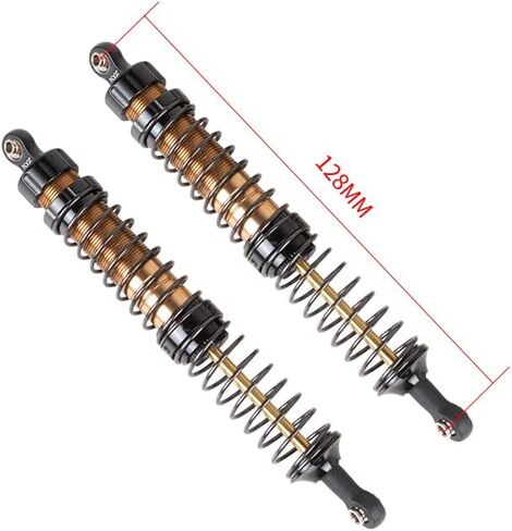 KYX Racing CNC Machined Aluminum 128mm Black Front Rear Suspension Shocks Upgrades Parts Accessories for 1/10 RC Crawler Car RC Rock RC Truck in Kuwait